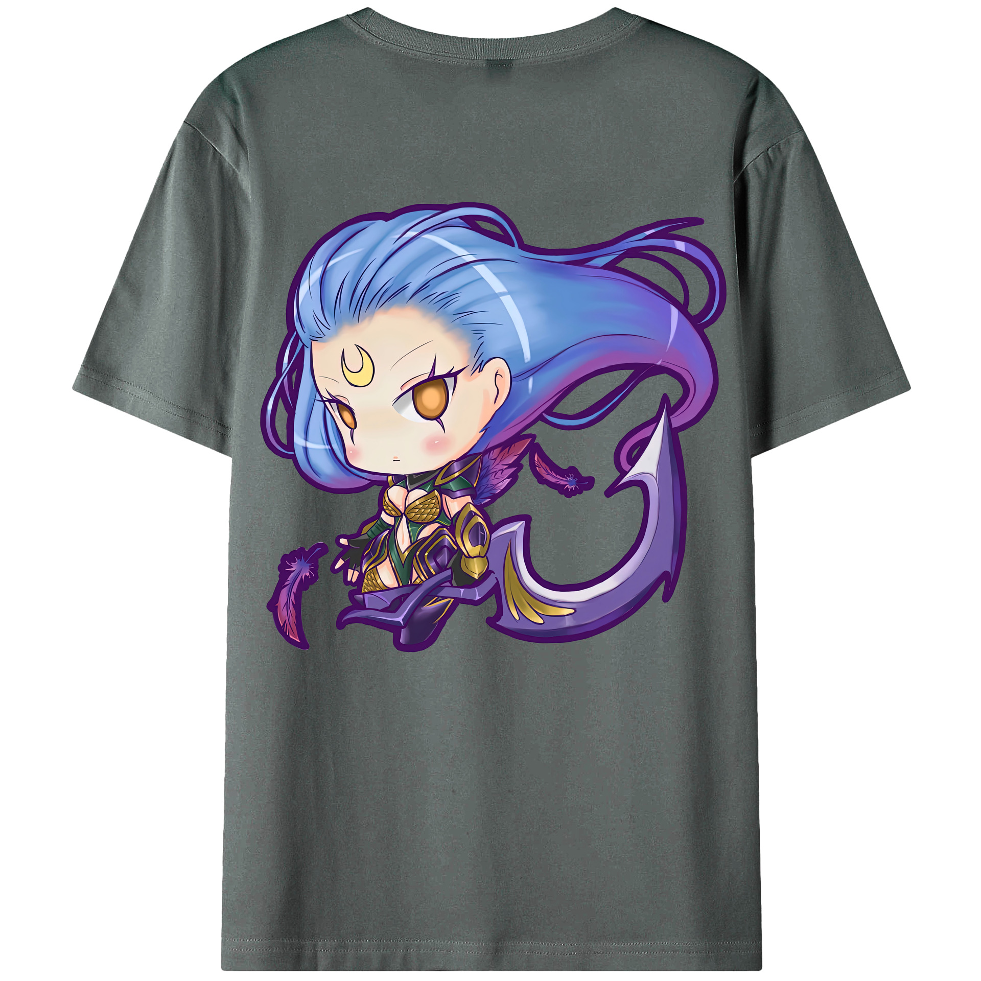 （画像用） リーグ・オブ・レジェンド League of Legends LOL 綿100％ メンズ半袖Tシャツ（バックプリント） 通気性
